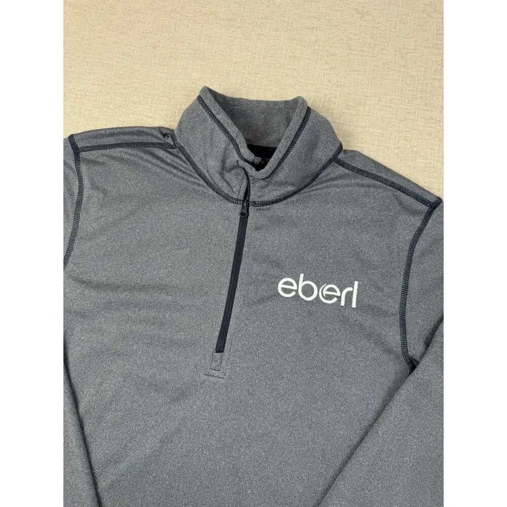 The North Face Mens M Eberl 1/4 Zip Pullover Gray Performance Fleece Jacket